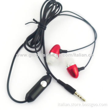High-quality Metal Earphones with Mic, 3.5mm Input Plug Diameter